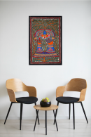 Pakshi Milan Canvas Wall Art – Symbolic Birds & Togetherness Madhubani Décor