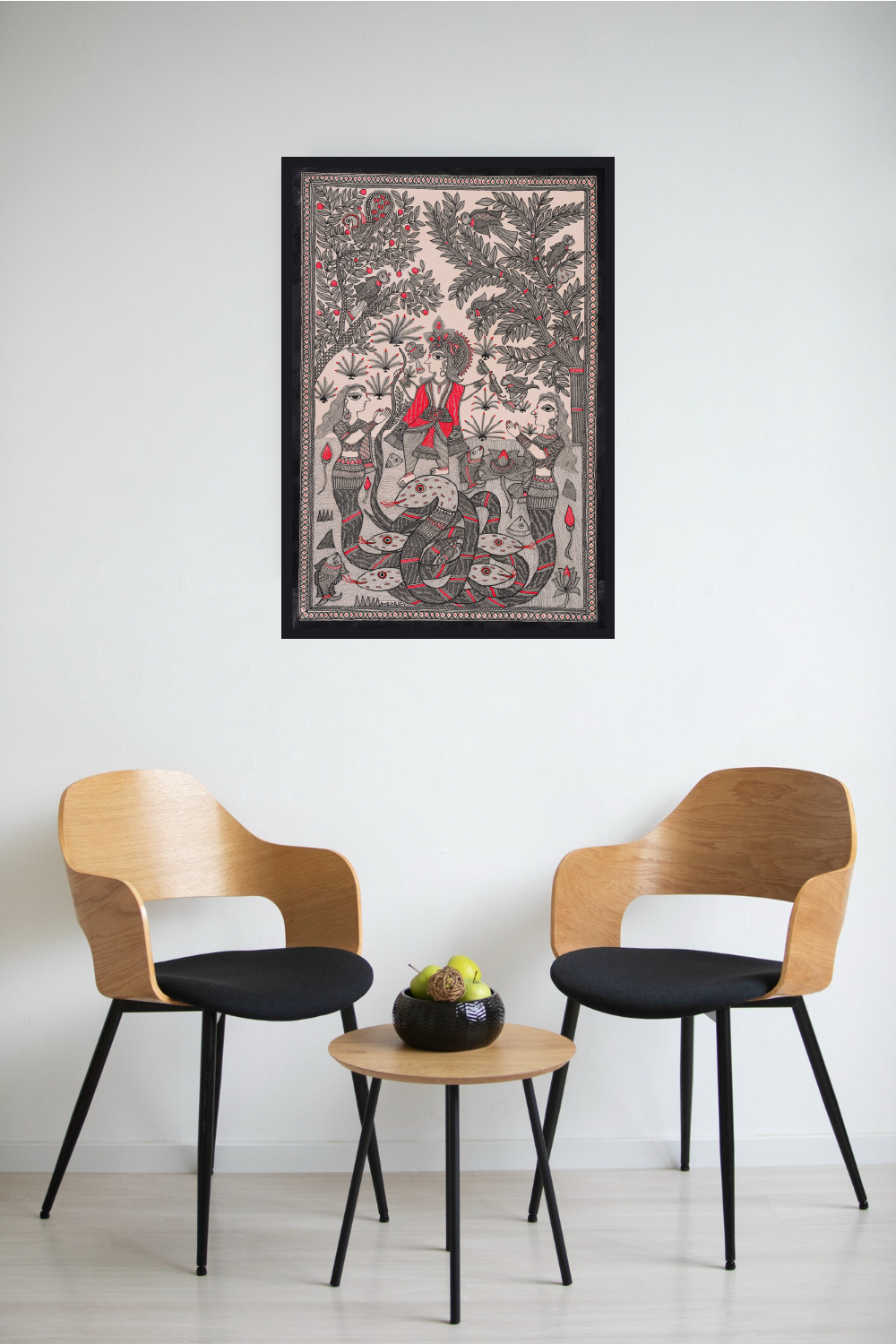 Naagvinashak Artwork – Serpent Slayer Inspired Decorative Madhubani Wall Art