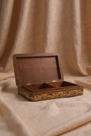 Village Life Walnut Wood Inlay Box | Handcrafted Kashmiri Wooden Art Storage Box
