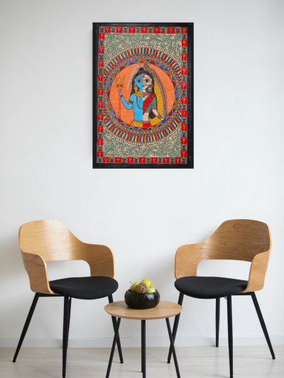 Samarpan ka Roop Decorative Painting – Madhubani Handcrafted Artistic Accent