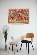 Handmade Bidaai ke Pal Madhubani Artwork – Emotional Wedding Folk Art