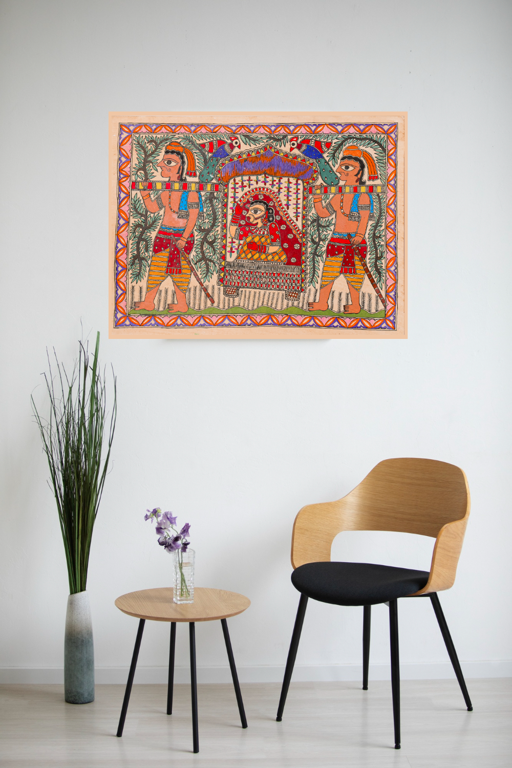 Handmade Bidaai ke Pal Madhubani Artwork – Emotional Wedding Folk Art