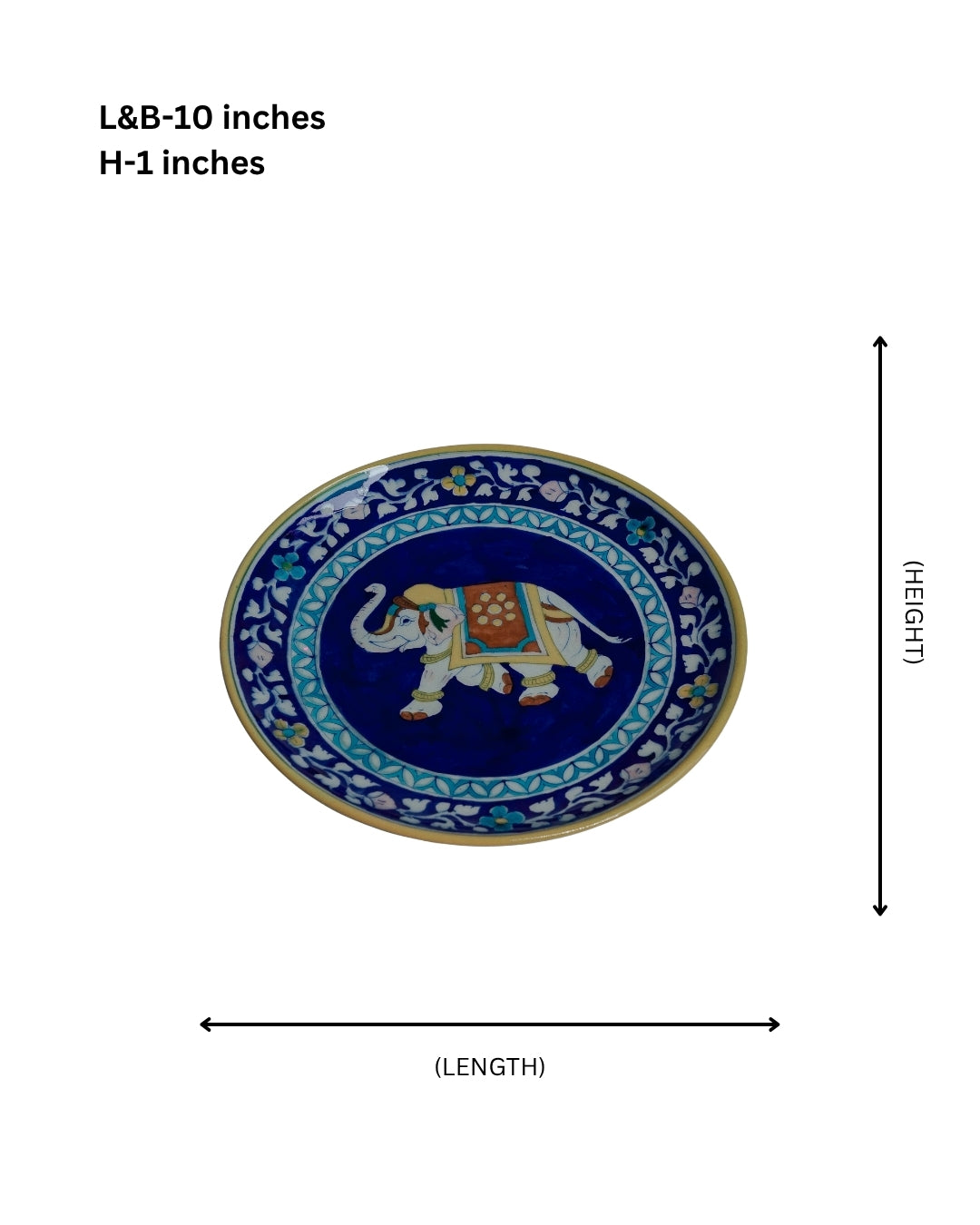 Royal Elephant Parade Handmade Decorative Ceramic Plate