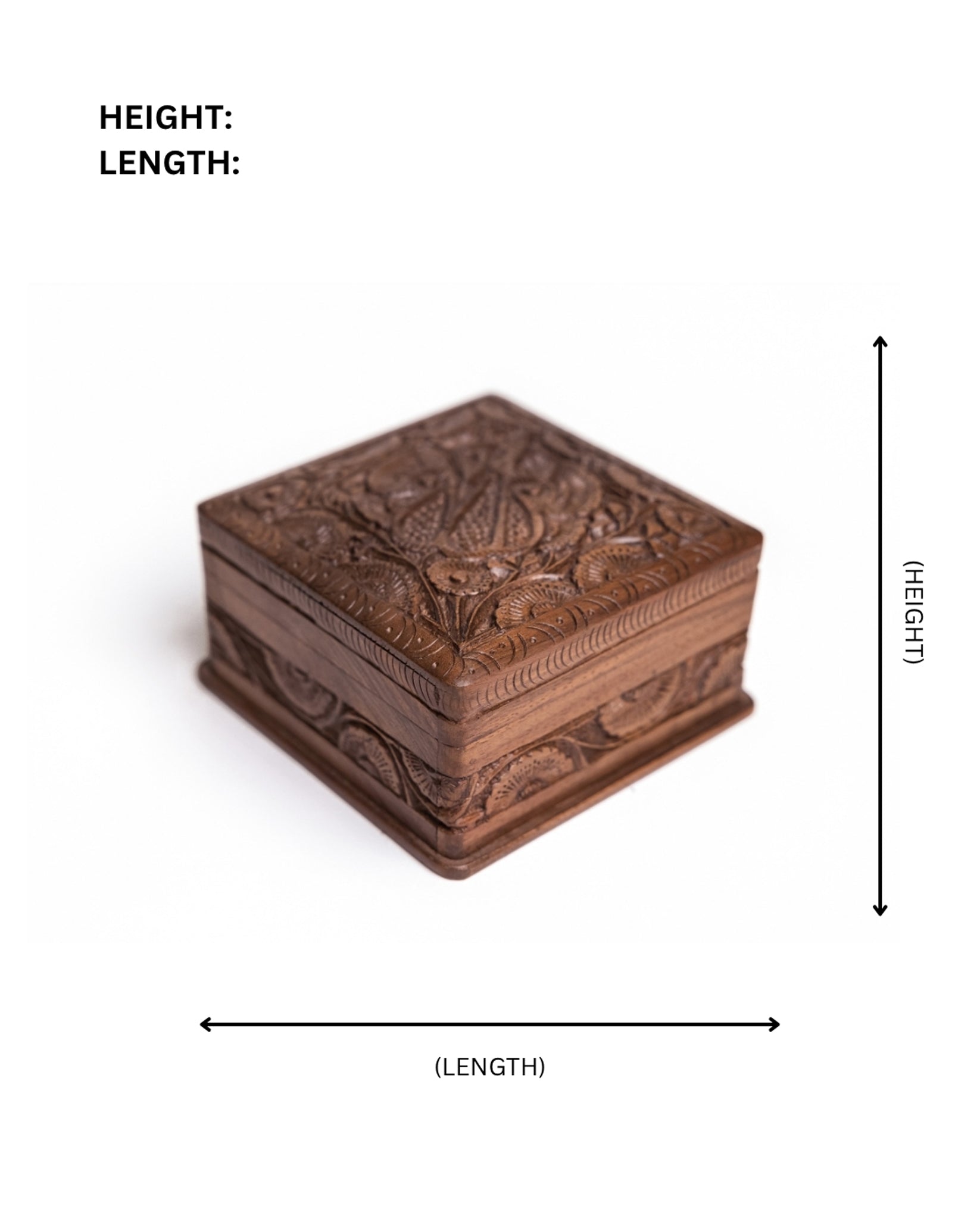 Whisperwood Carved Keepsake Box | Handcrafted Wooden Memory & Jewellry Storage