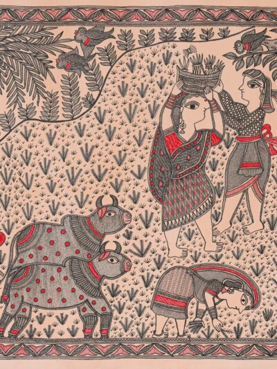 Anaj ka Aashirwad Artwork – Symbolic Blessings & Cultural Wall Décor Madhubani Art