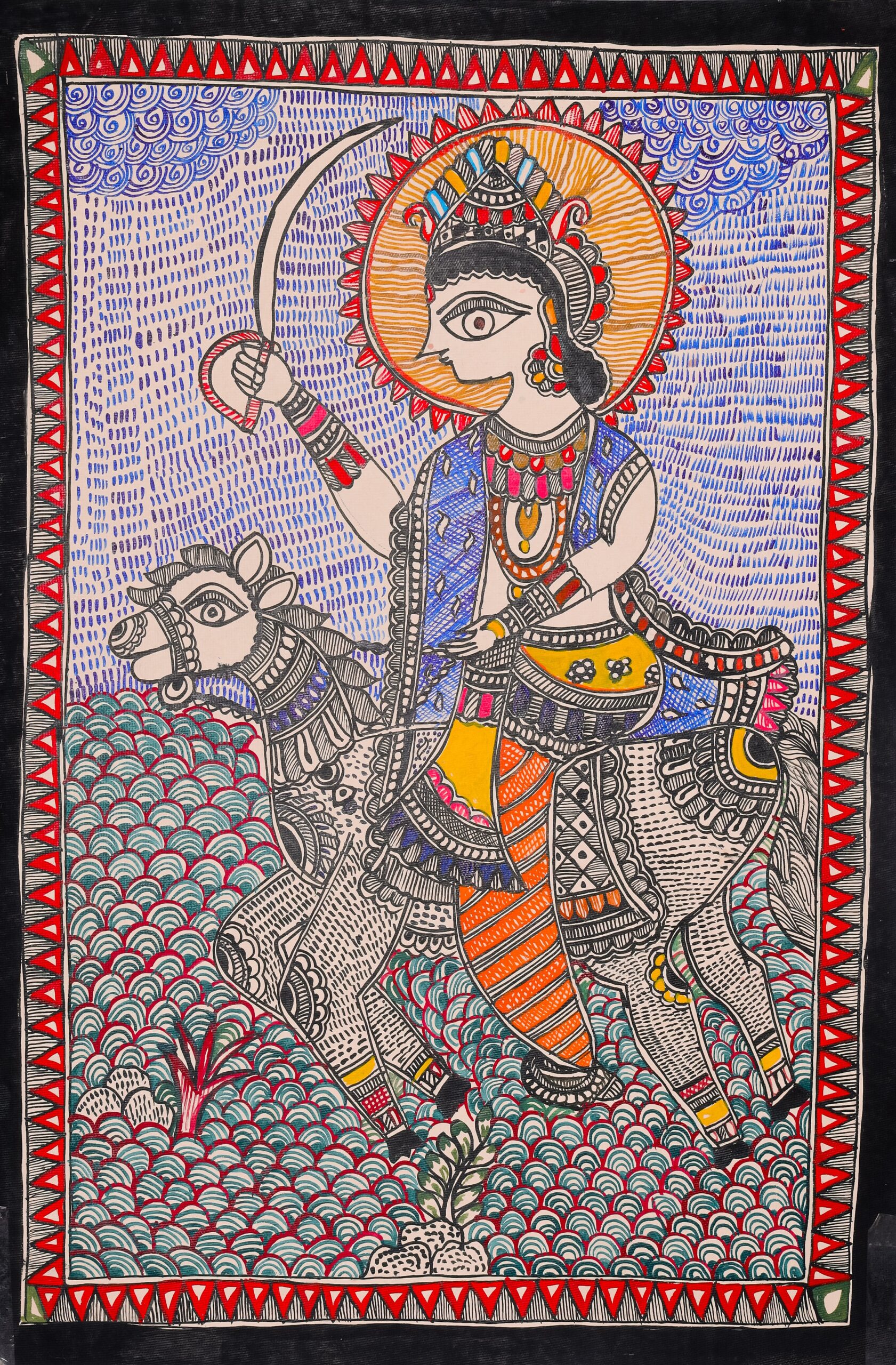 Antim Avatar Painting – Unique Handcrafted Spiritual Madhubani Statement Décor