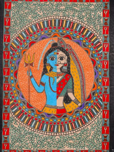 Samarpan ka Roop Decorative Painting – Madhubani Handcrafted Artistic Accent