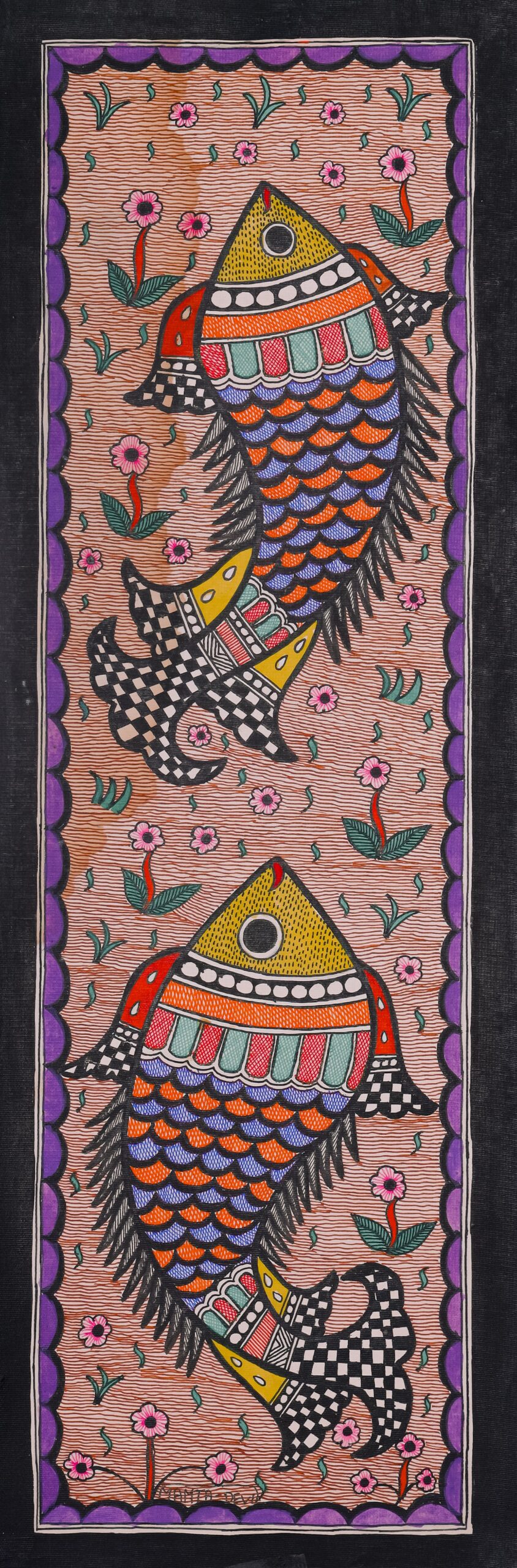 Union of Fish – Matsya Milan Madhubani Artistic Painting