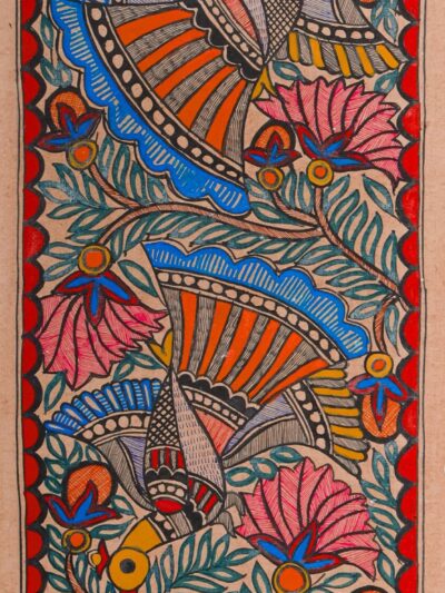 Mayur Raag Artwork – Vibrant Madhubani Peacock-Themed Wall Art