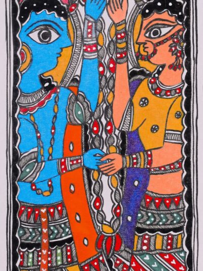 Union of Emotions – Bhav Milap Madhubani Artistic Painting