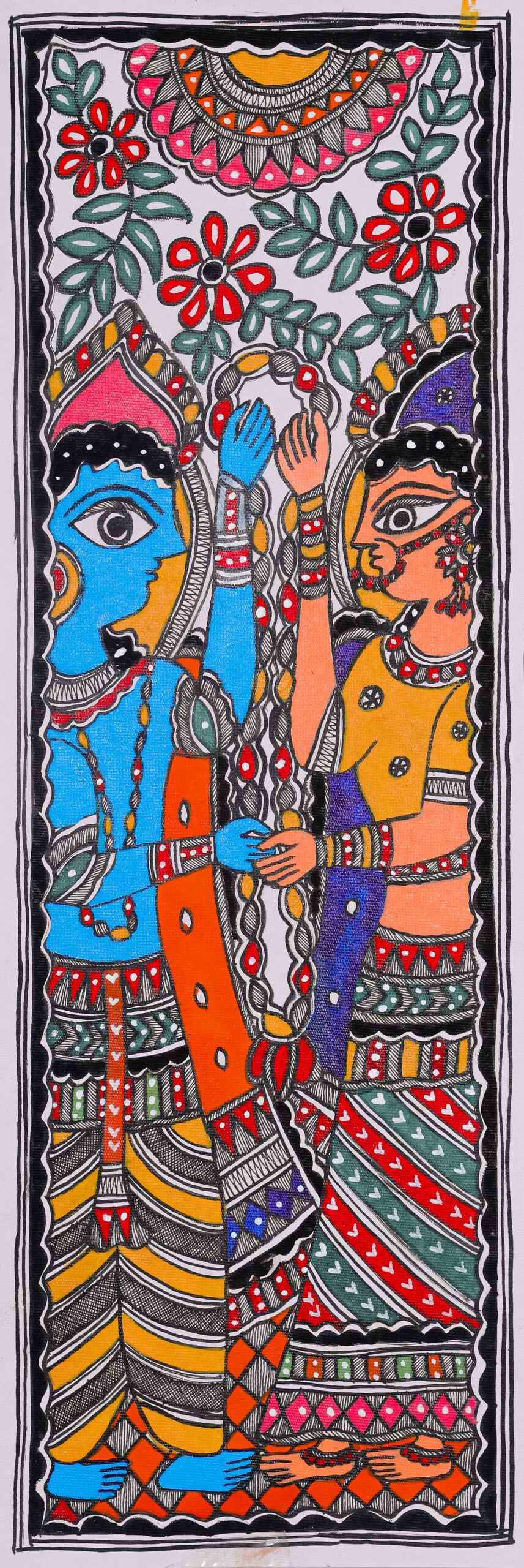 Union of Emotions – Bhav Milap Madhubani Artistic Painting