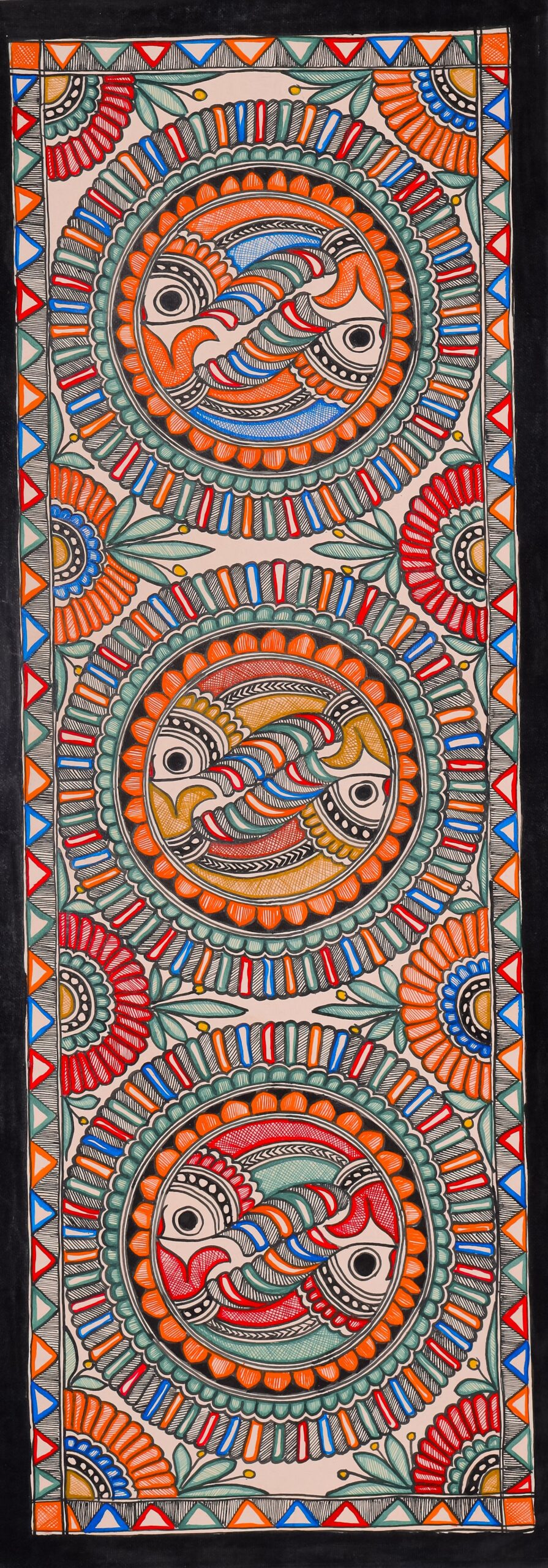 Authentic Handmade Jal Nritya Madhubani Artwork