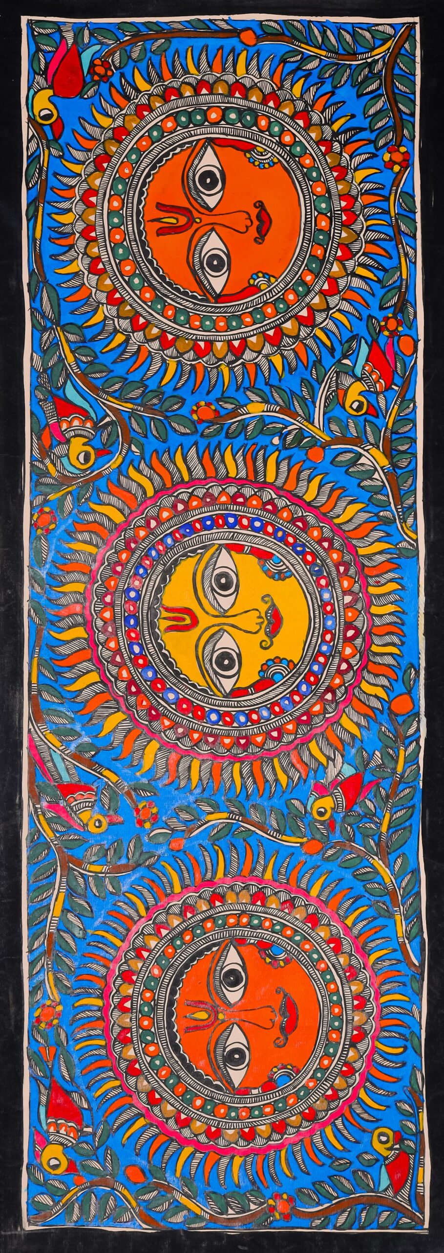 Triveni Tej – Traditional Mithila Folk Art Painting