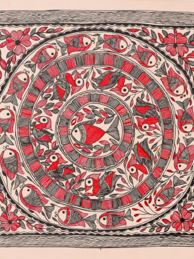 Chakra Vritti – Handpainted Madhubani Art Symbolizing Cycles & Energy