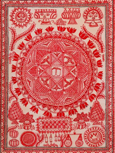 Pavitra Rekha – Handpainted Madhubani Art Representing Purity & Devotion