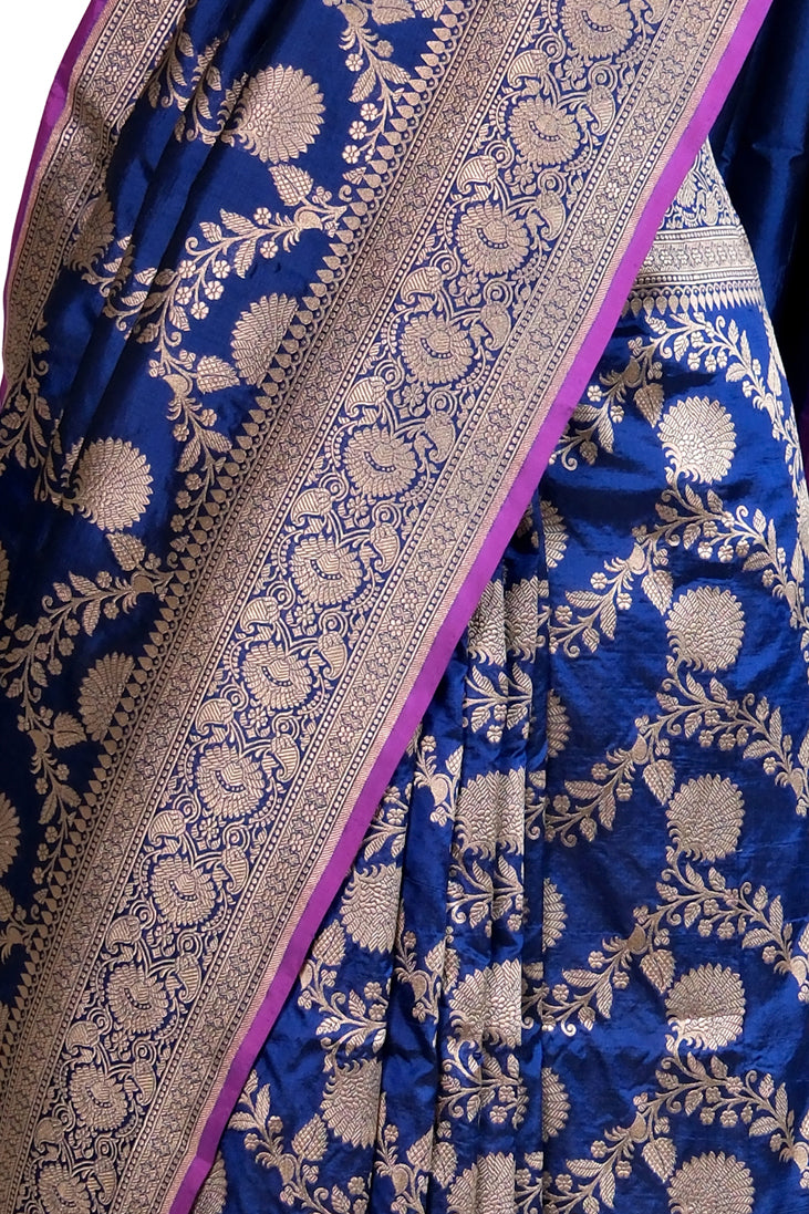 Neel Kamal Saree | Handwoven Banarasi Silk Saree