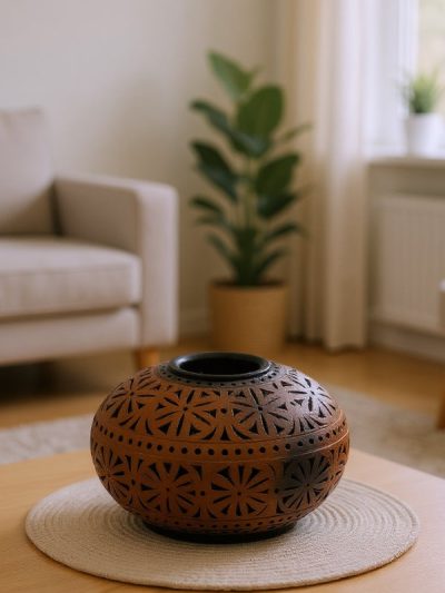 Sunlit Whispers Terracotta Vase – Rustic & Artistic Décor