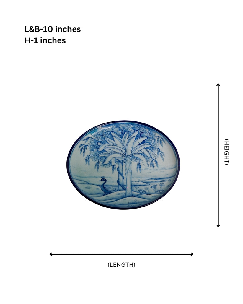 Peacock & Palm Handmade Decorative Wall Plate