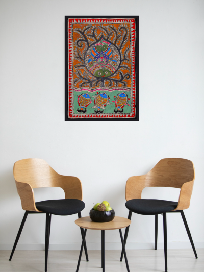Jal Milan Artwork – Vibrant Water Symbolism & Decorative Wall Madhubani  Art