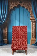 Ajrak Ruby Mosaic | Handcrafted Ajrak Fabric