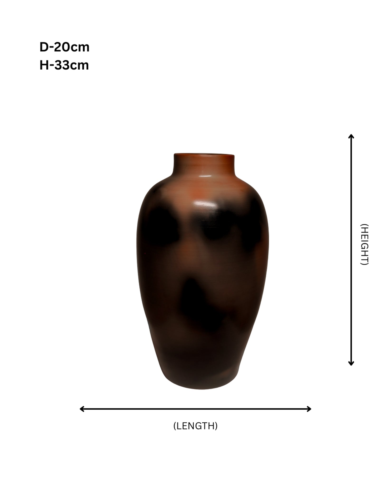 Terracotta Midnight Flame Vase