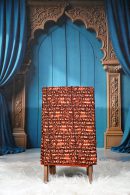 Ajrak Rust Lattice Grove | Handcrafted Ajrak Fabric