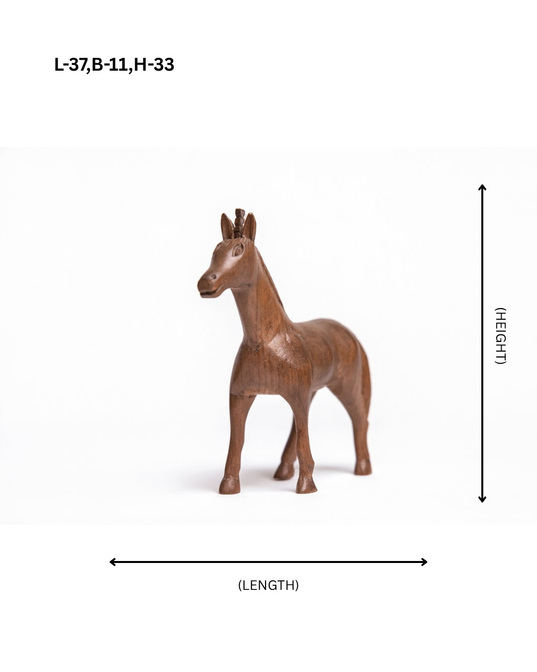 Whisperhoof | Handcrafted Wooden/Metal Animal Figurine for Home Décor