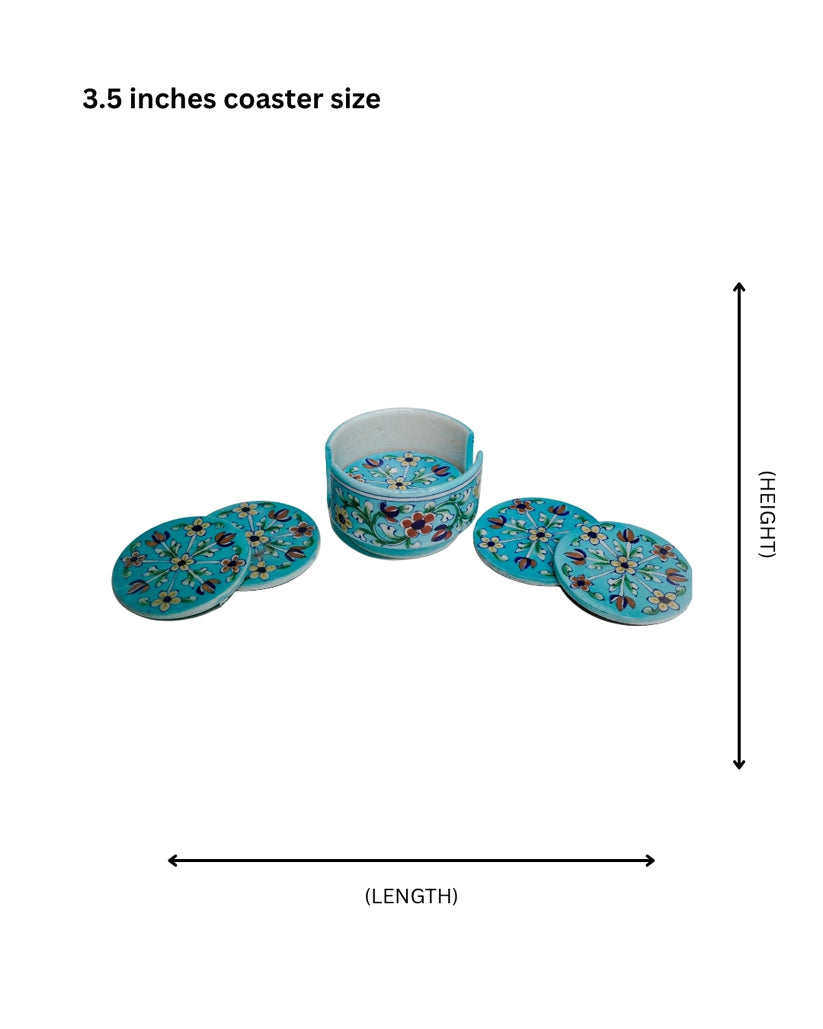 Color Splash Blue Pottery Coasters – Set of 6