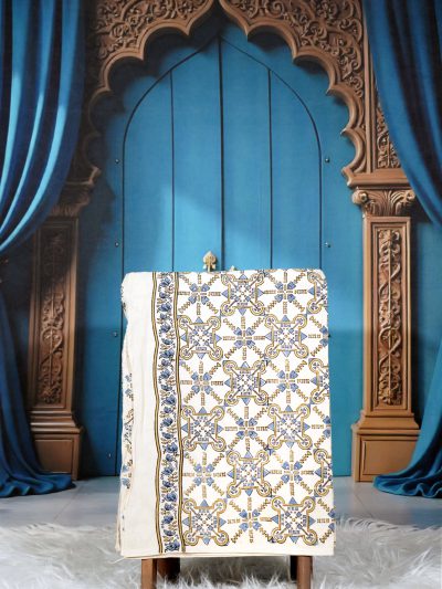Ajrak Sapphire Crossroads | Handcrafted Ajrak Fabric