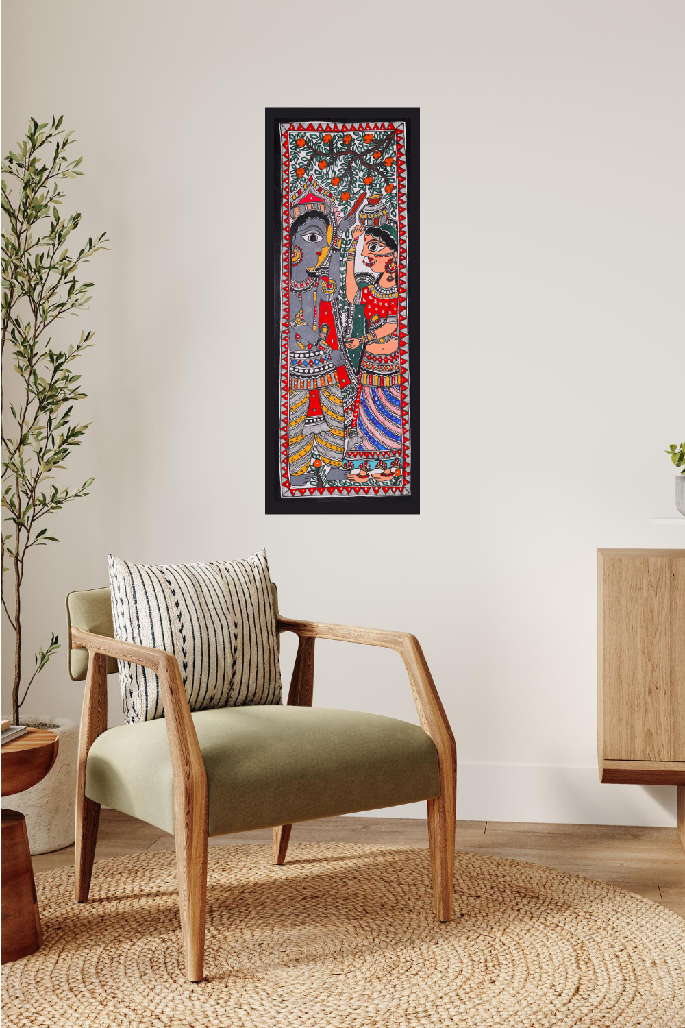 Krishna as Leela ka Laadla – Authentic Madhubani Wall Décor