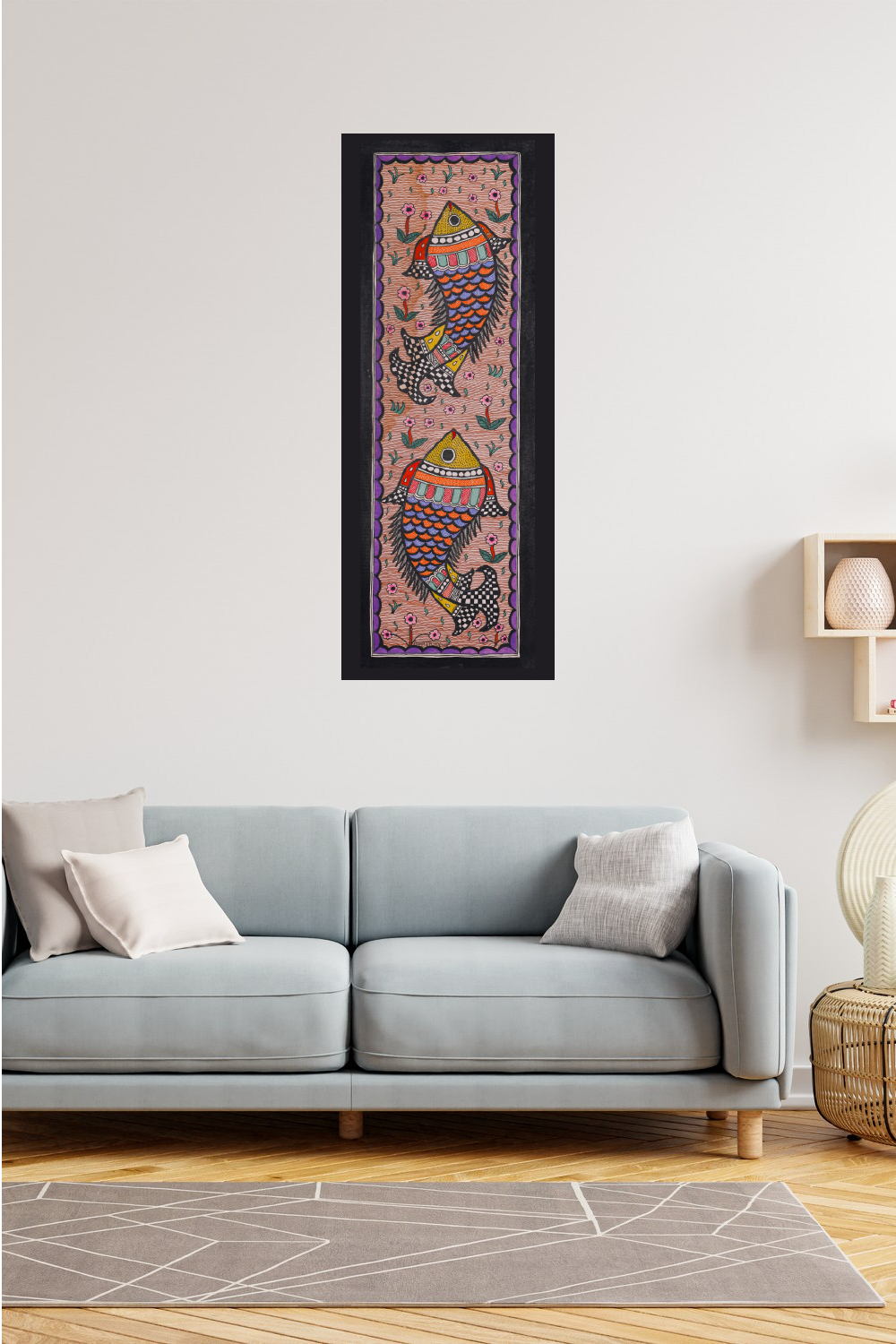 Union of Fish – Matsya Milan Madhubani Artistic Painting