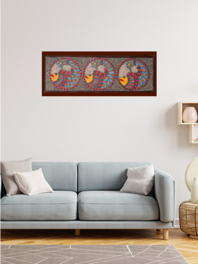 Handcrafted Neel Raag Madhubani Painting – Artistic Home Accent