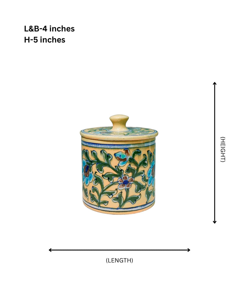 Mustard Mughal Tabletop Decorative Jar