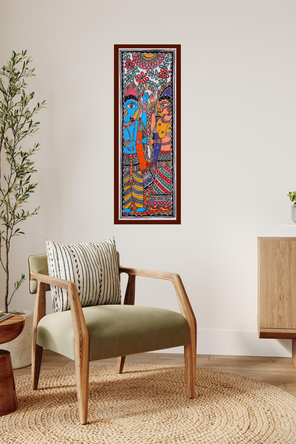 Union of Emotions – Bhav Milap Madhubani Artistic Painting