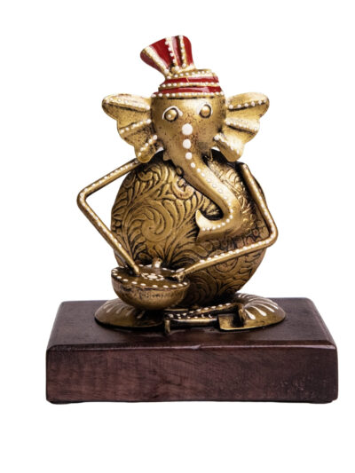 Royal Rhythm: Dhokra Art Ganesha Musician | Handcrafted Tribal Brass Idol