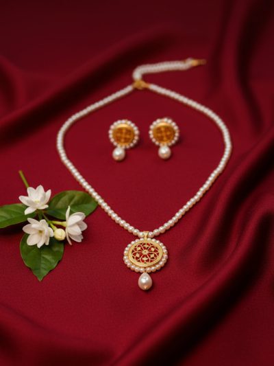 Royal Pearl Blossom Wedding Jewellry Set – Luxurious Design