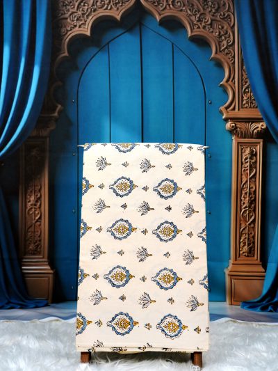 Ajrak Serenity Bloom | Handcrafted Ajrak Fabric