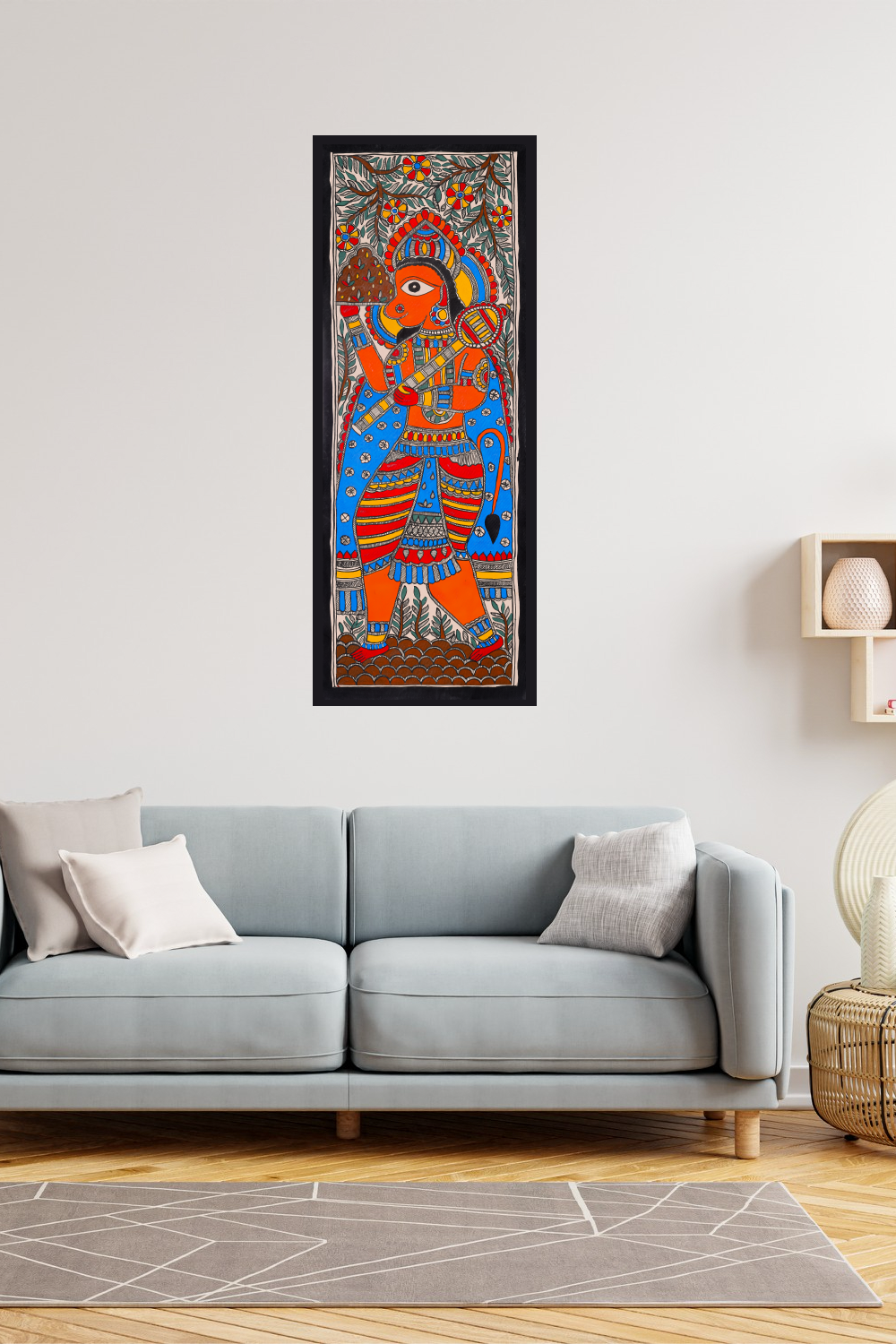 Mahabali ki Chhavi – Indian Folk Painting of Courage & Faith