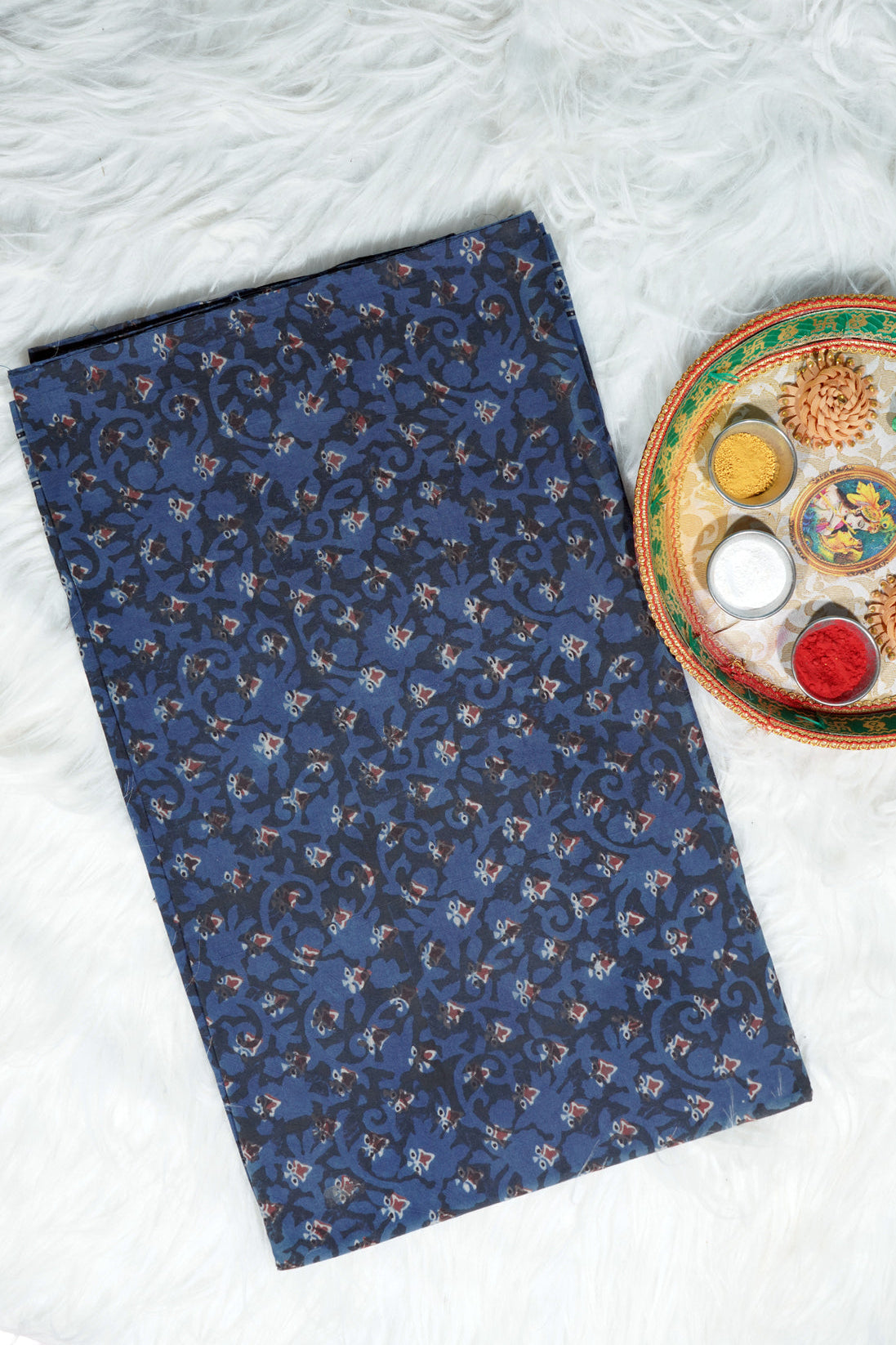 Ajrak Twilight Vine | Handcrafted Ajrak Fabric