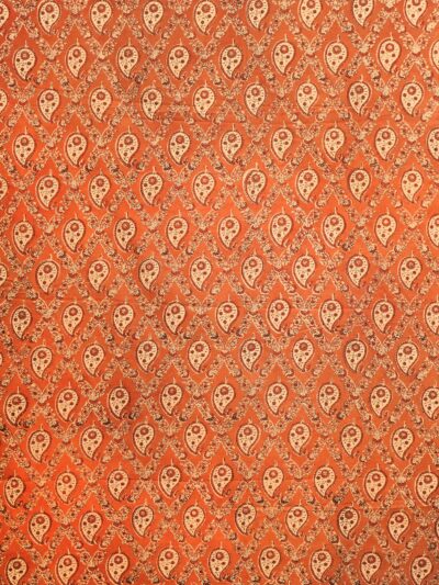 Terracotta Paisley Ajrak Cotton Fabric
