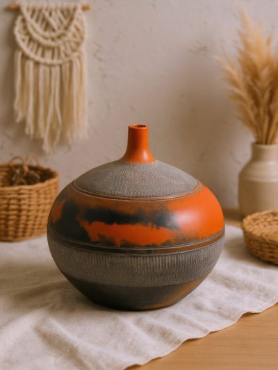 Ember Horizon Terracotta Vase