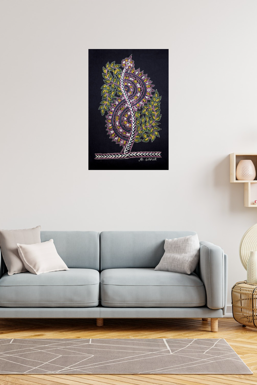 Mandala Tree – Indian Folk Painting Combining Nature & Mandala Patterns