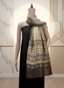 Indigo & Gold Mandala | Premium Ajrak Handwoven Stall