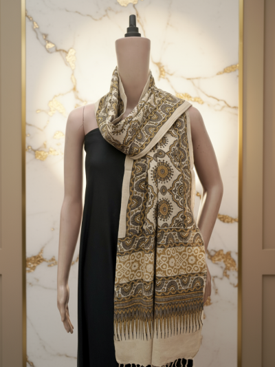Ajrak Suvarna Rekha | Handwoven Stall