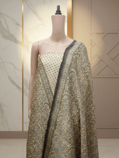 Traditional Gulmohar Ajrak | Handwoven Heritage Suit