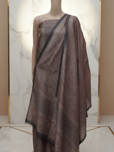 Noorani Ajrak Elegance Suit ? Authentic Handcrafted Indian Textile