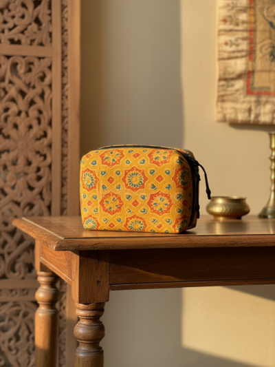 Sitarika – The Autumn Bloom Handloom Travel Pouch