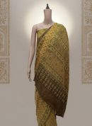 Surya Pushp Motif Ajrak Silk Saree | Artisan Weave