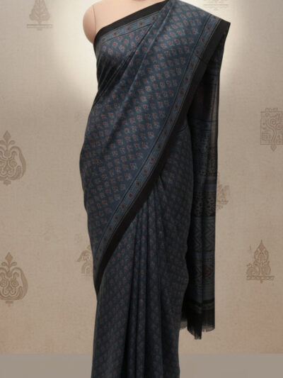 Malbari Silk Ajrak | Handwoven Heritage Saree