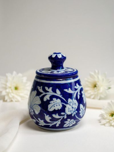 Indigo Grace Jar – Ethnic Handcrafted Blue Pottery Style